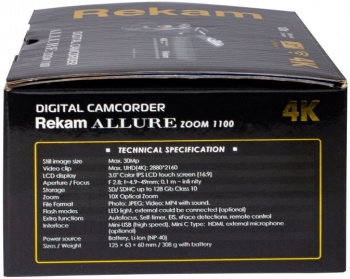  Rekam Allure zoom 1100  10x 3 Touch LCD 4K 125Mb SD+SDHC Flash/Flash