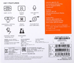  Web Creative Live! Cam SYNC 1080P V2  2Mpix (1920x1080) USB2.0  