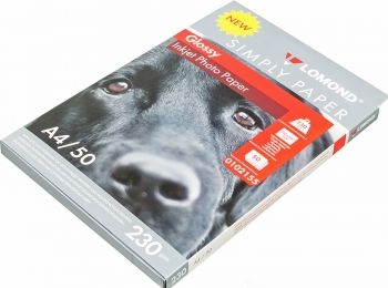 Фотобумага Lomond Simply 0102155 A4/230г/м2/50л./белый CIE148% глянцевое для струйной печати