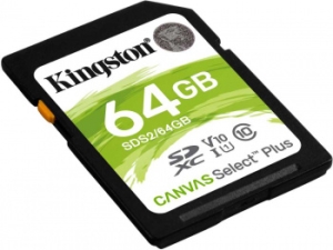   SDHC 64Gb Class10 Kingston <SDS2/64GB>, Canvas Select 100R CL10 UHS-I