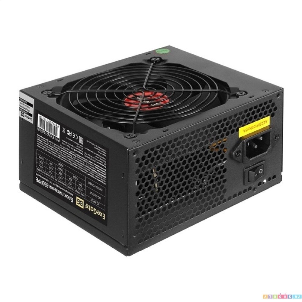   850W ExeGate 850PPE (ATX, APFC,  80% (80 PLUS), 12cm fan, 24pin, (4+4)pin, PCIe, 5xS