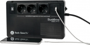  Systeme Electri Back-Save, 800VA/480W, 230V, Line-Interactive, AVR, 3xSchuko, USB charge(type A