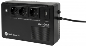  Systeme Electri Back-Save, 800VA/480W, 230V, Line-Interactive, AVR, 3xSchuko, USB charge(type A