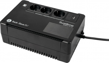  Systeme Electri Back-Save, 800VA/480W, 230V, Line-Interactive, AVR, 3xSchuko, USB charge(type A