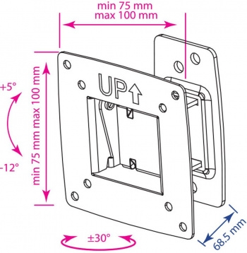  Kromax OPTIMA-102 black, 10-28, max 25 , , VESA 100x100 