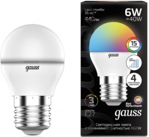   G45 6W E27 RGBW  LED 1/100