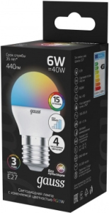  G45 6W E27 RGBW  LED 1/100