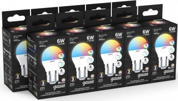   G45 6W E27 RGBW  LED 1/100