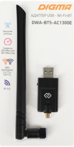   WiFi + Bluetooth Digma DWA-BT5-AC1300E AC1300 USB 3.0 (..) 1. (.:1