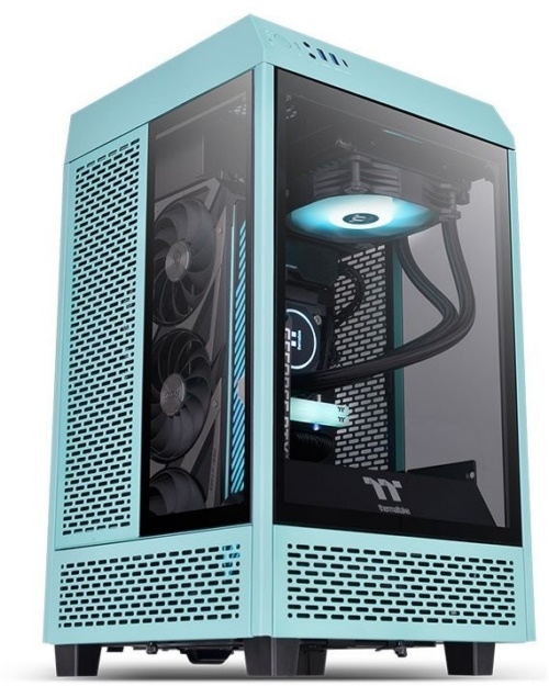  Thermaltake The Tower 100 Turquoise    miniITX 1x120mm 3x140mm 2xUSB3.0 audio bott