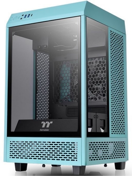  Thermaltake The Tower 100 Turquoise    miniITX 1x120mm 3x140mm 2xUSB3.0 audio bott
