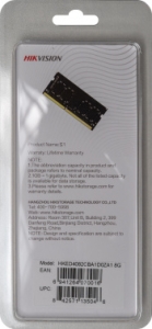   HIKVision SODIMM DDR 4 DIMM 8Gb PC21300, 2666Mhz, HKED4082CBA1D0ZA1/8G