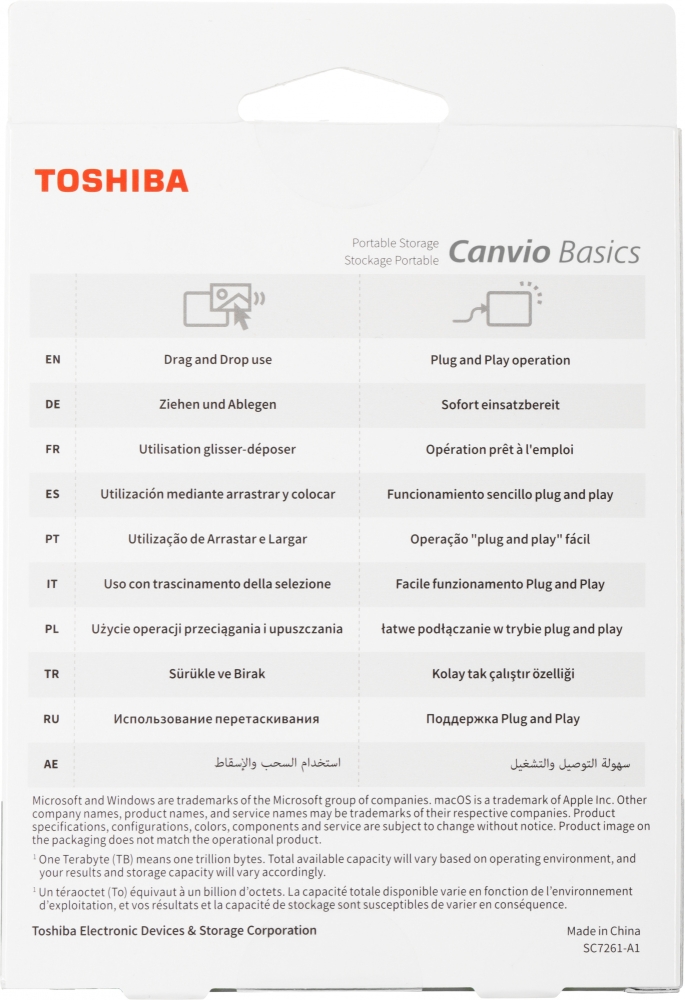    TOSHIBA Canvio Basics HDTB540EK3CA 4TB 2.5 USB 3.2 Gen 1 black ( HDTB440