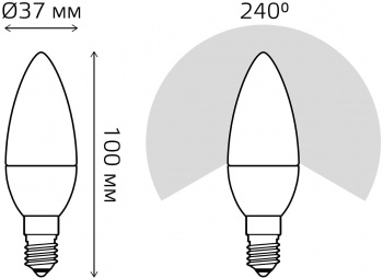   Gauss 6W E14 RGBW+ LED 1/10/100