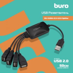  USB 2.0 Buro BU-HUB4-0.3-U2.0-Splitter 4. 