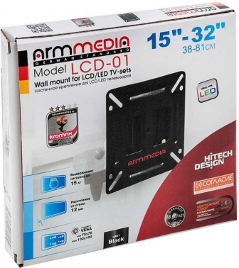  Arm media LCD-01 black, 15-32, max 15 , ,   12, VESA 100x100