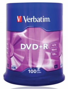  DVD+R Verbatim 4.7Gb 16x Cake Box (100) (43551)
