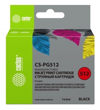   Cactus CS-PG512   Canon Pixma MP240/MP250/MP260 (14ml)