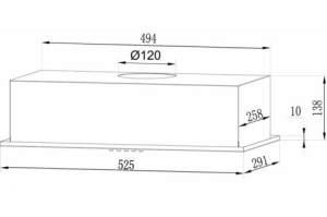  LEX GS BLOC LIGHT 600 INOX  29.1x13.8x50.6, 46 , 80, 500 3/