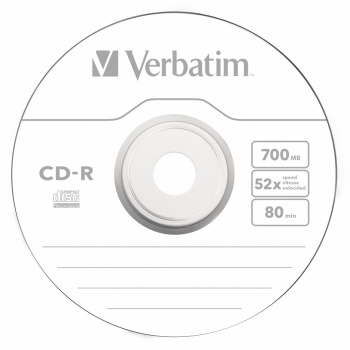  CD-R Verbatim 700Mb 52x Cake Box (100) (43411)