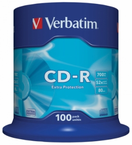  CD-R Verbatim 700Mb 52x Cake Box (100) (43411)