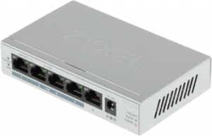  Zyxel GS1005HP Switch PoE +, 5xGE (4xPoE +), desktop, metal, silent, PoE budget 60 W
