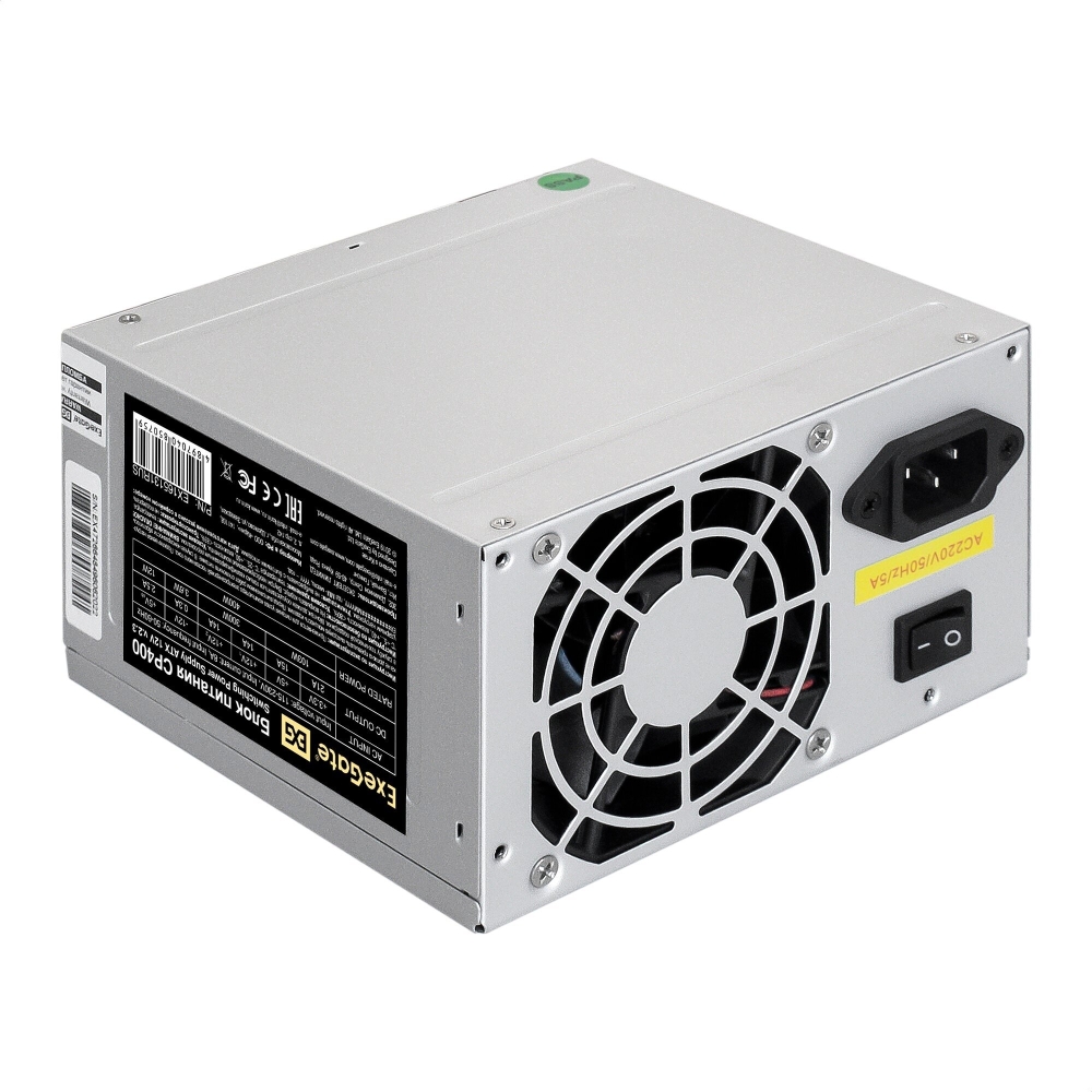  400W Exegate CP400, ATX, 8cm fan, 24+4pin, 3*SATA, 1*FDD, 2*IDE