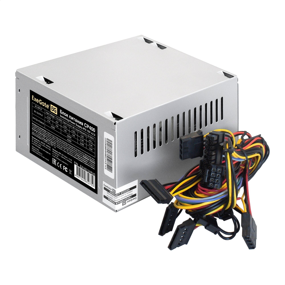   400W Exegate CP400, ATX, 8cm fan, 24+4pin, 3*SATA, 1*FDD, 2*IDE