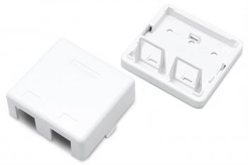 Корпус настенной розетки Hyperline SBB3-2-WH для установки 2-х вставок типа Keystone Jack, белый