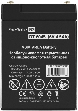  ExeGate EP234535RUS DT 6045/EXG645 (6V 4.5Ah)  F1