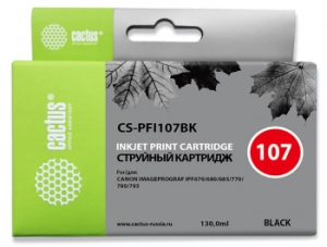   Cactus CS-PFI107BK  (130)  Canon IP iPF670/iPF680/iPF685/iPF770/iPF780/