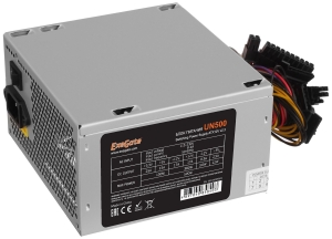   Exegate EX244555RUS-S UN500, ATX, SC,12cm fan, 24p+4p, 6/8p PCI-E, 3*SATA, 2*IDE, FDD +