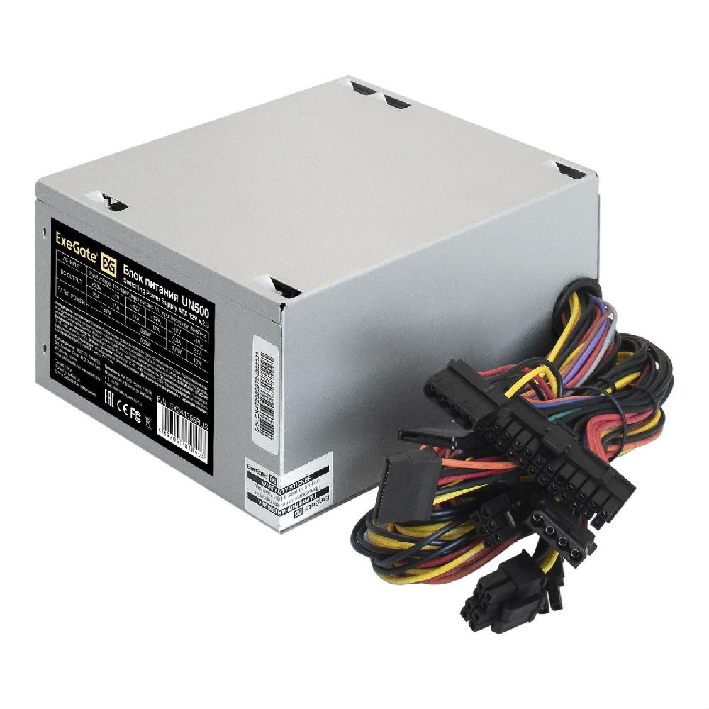   Exegate EX244555RUS-S UN500, ATX, SC,12cm fan, 24p+4p, 6/8p PCI-E, 3*SATA, 2*IDE, FDD +