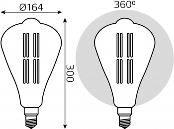   Filament ST164 6W 890lm 2700 27 golden straight LED