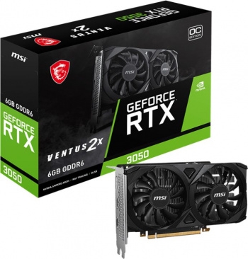  MSI RTX3050 VENTUS 2X 6G OC NVIDIA GeForce RTX 3050 6Gb 128bit PCI-E 4.0 GDDR6 1492/14000