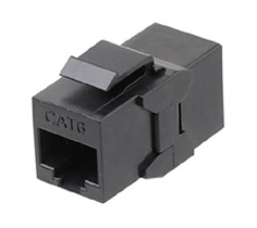 Монтажное оборудование Hyperline CA2-KJ-C6-BK Проходной адаптер (coupler), RJ-45(8P8C) формата Keyst