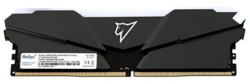   DDR 4 DIMM 8Gb PC25600, 3200Mhz, Netac Shadow NTSRD4P32SP-08E, RGB, C16 Grey,  