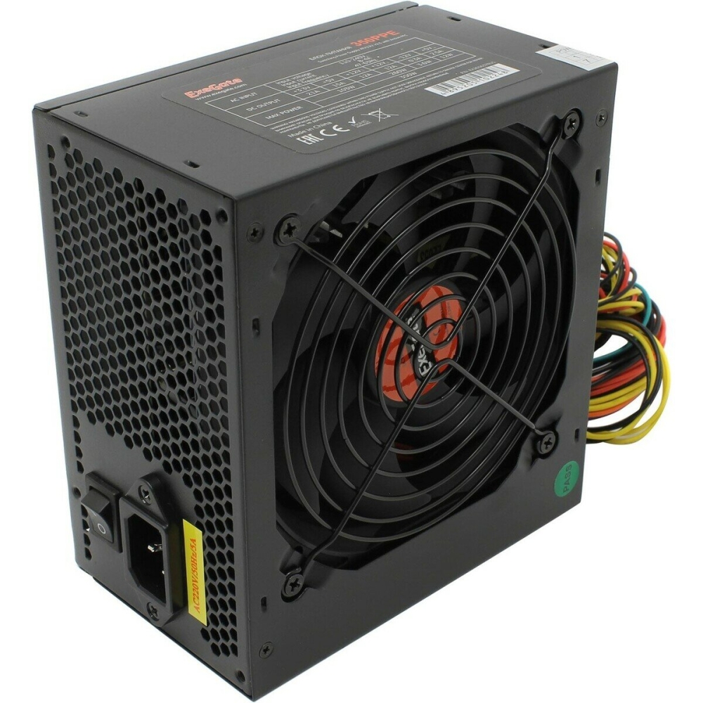   350W ExeGate 350PPE, ATX, PC, black, APFC, 12cm, 24p+4p, PCI-E, 5*SATA, 3*IDE, FDD + 