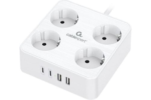  Cablexpert Plate, PLT-4-C2U2-W-3, 4, 10, 2xType-C PD, 20, 2xUSB, 2.4A, 3, .