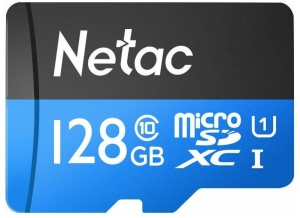 - NeTac P500 Standard MicroSDXC 128GB U1/C10 up to 80MB/s, retail pack card only