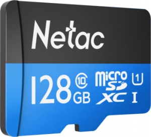 - NeTac P500 Standard MicroSDXC 128GB U1/C10 up to 80MB/s, retail pack card only